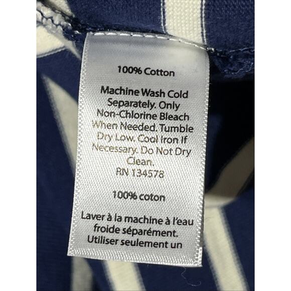 Vineyard Vines Girls Large 14 Funnel Neck Stripe Knit Dress Blue White Cotton - Picture 15 of 16